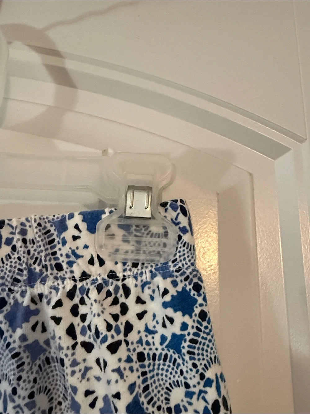 Gently worn Blue and White Lace-Print Shorts (2)